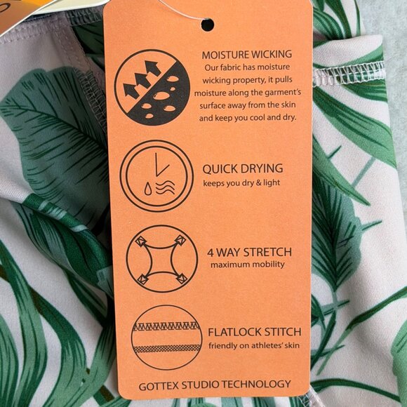 Gottex Women’s Green Leaf Print High-Waist Shorts With Pockets Size S - New - Picture 8 of 9